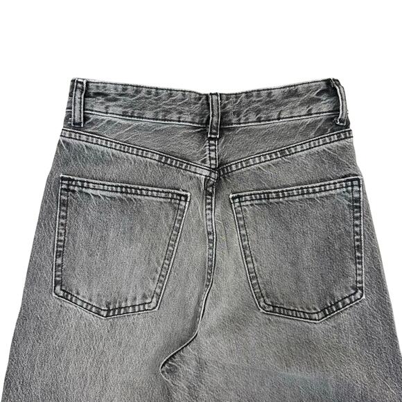 Zara Wide Leg High Rise Denim Jeans in Gray Washed - Picture 9 of 15